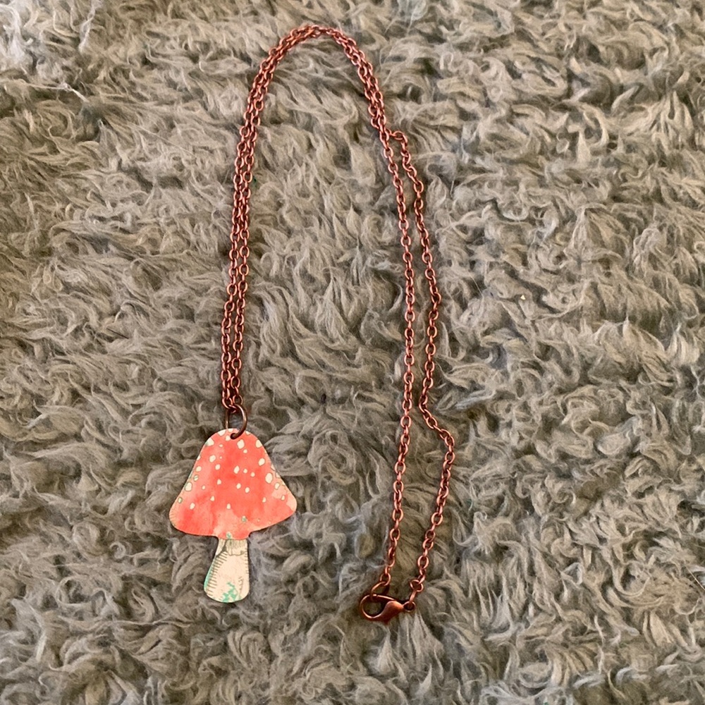 Handmade mushroom necklace